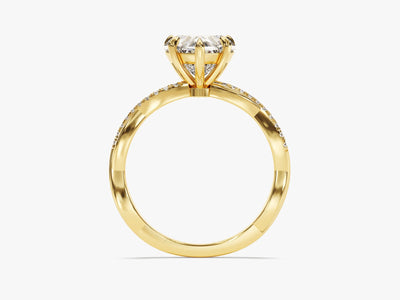 1.50CT Heart Diamond Twisted Pave Setting Moissanite Engagement Ring