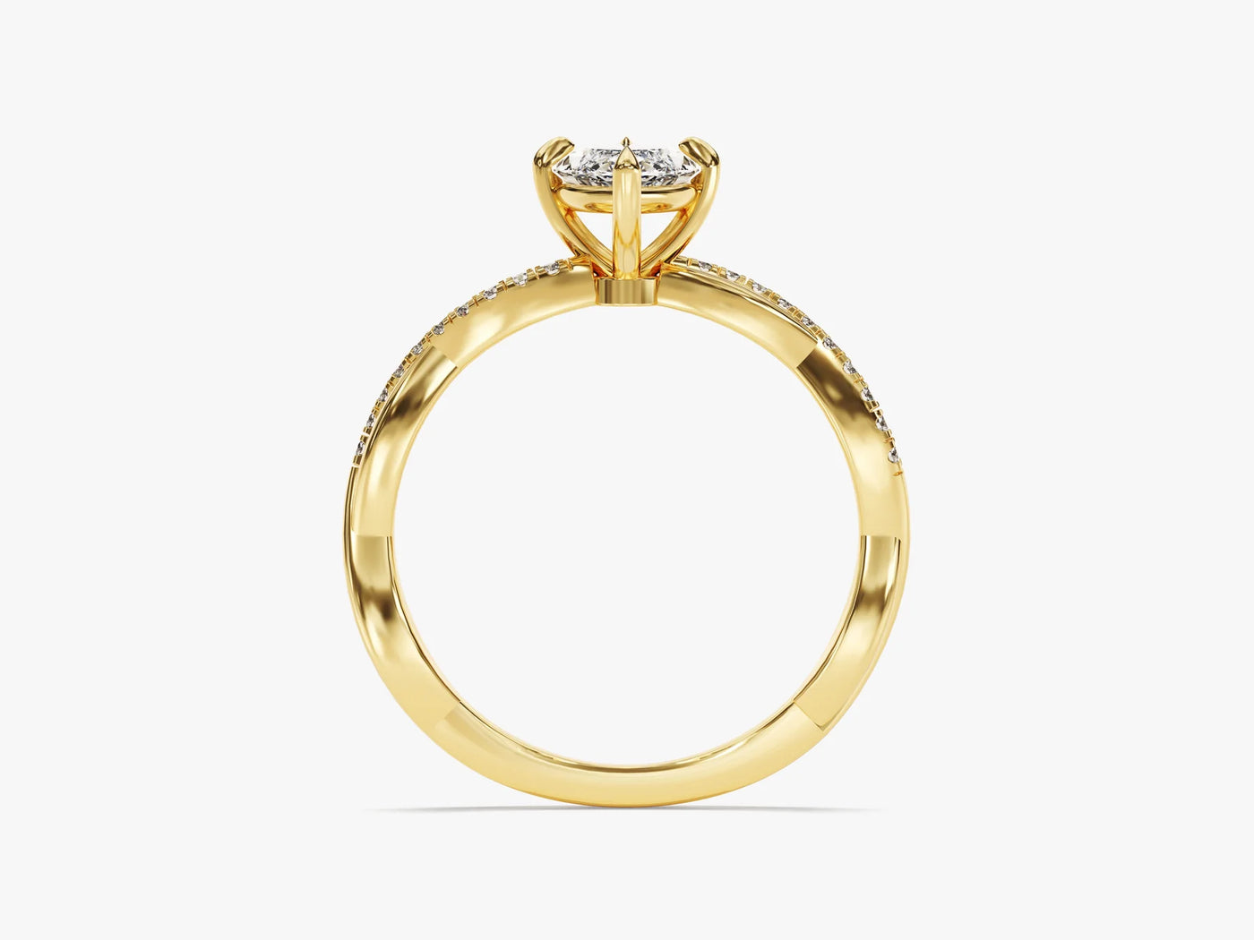 1.0CT Marquise Diamond Twisted Pave Setting Moissanite Engagement Ring