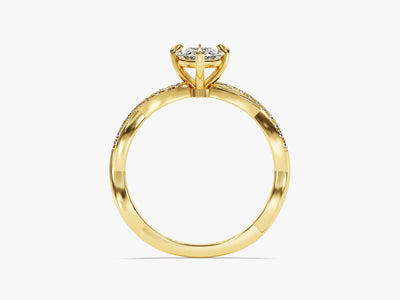 1.0CT Marquise Diamond Twisted Pave Setting Moissanite Engagement Ring