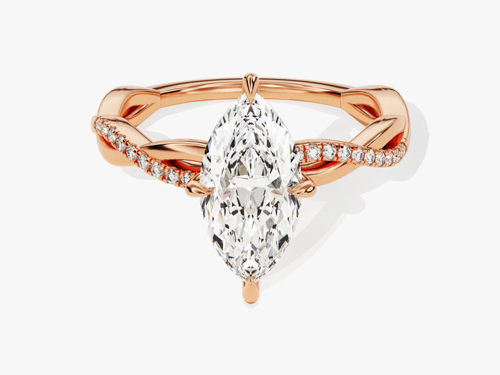 1.50CT Marquise Diamond Twisted Pave Setting Moissanite Engagement Ring