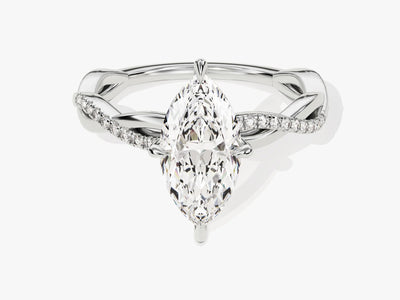 1.50CT Marquise Diamond Twisted Pave Setting Moissanite Engagement Ring