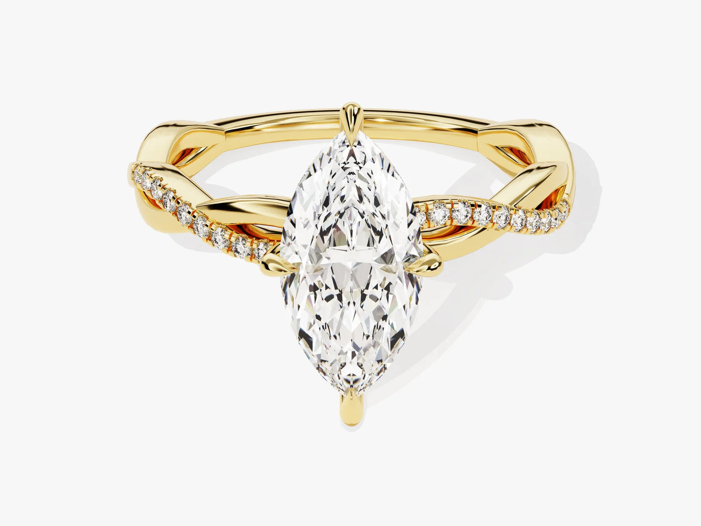 1.50CT Marquise Diamond Twisted Pave Setting Moissanite Engagement Ring