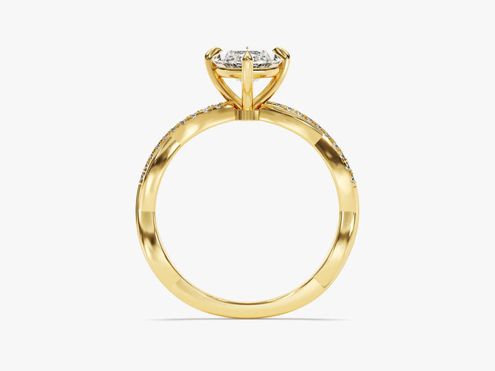 1.50CT Marquise Diamond Twisted Pave Setting Moissanite Engagement Ring