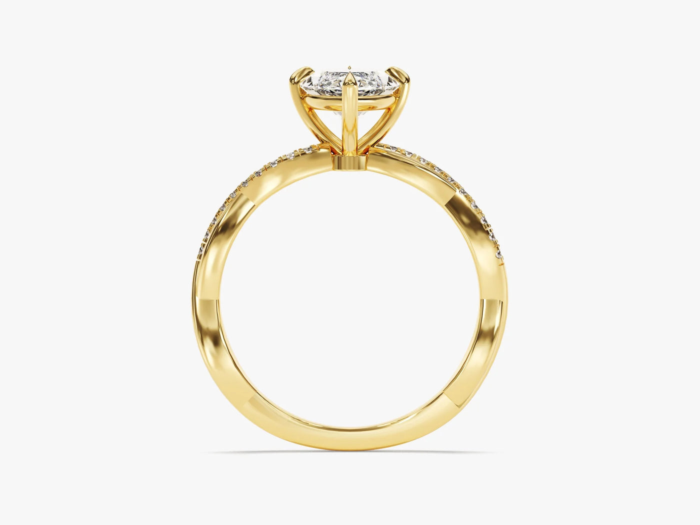 1.50CT Marquise Diamond Twisted Pave Setting Moissanite Engagement Ring