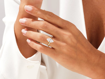 2.0CT Marquise Diamond Twisted Pave Setting Moissanite Engagement Ring