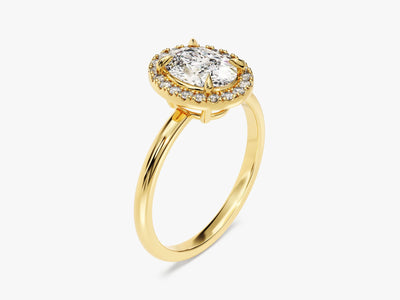 1.50CT Oval Diamond Halo Moissanite Engagement Ring