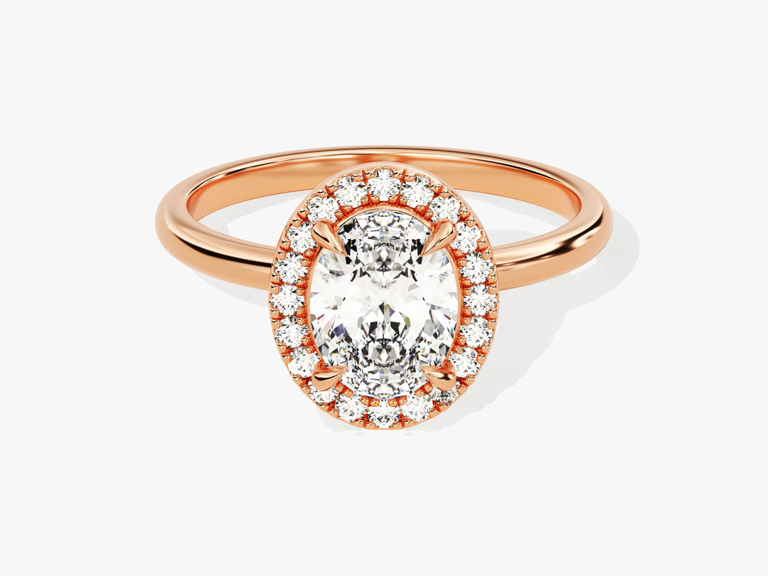 1.50CT Oval Diamond Halo Moissanite Engagement Ring