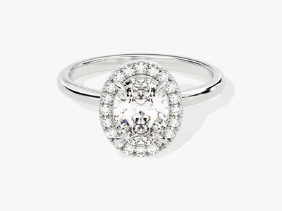 1.50CT Oval Diamond Halo Moissanite Engagement Ring