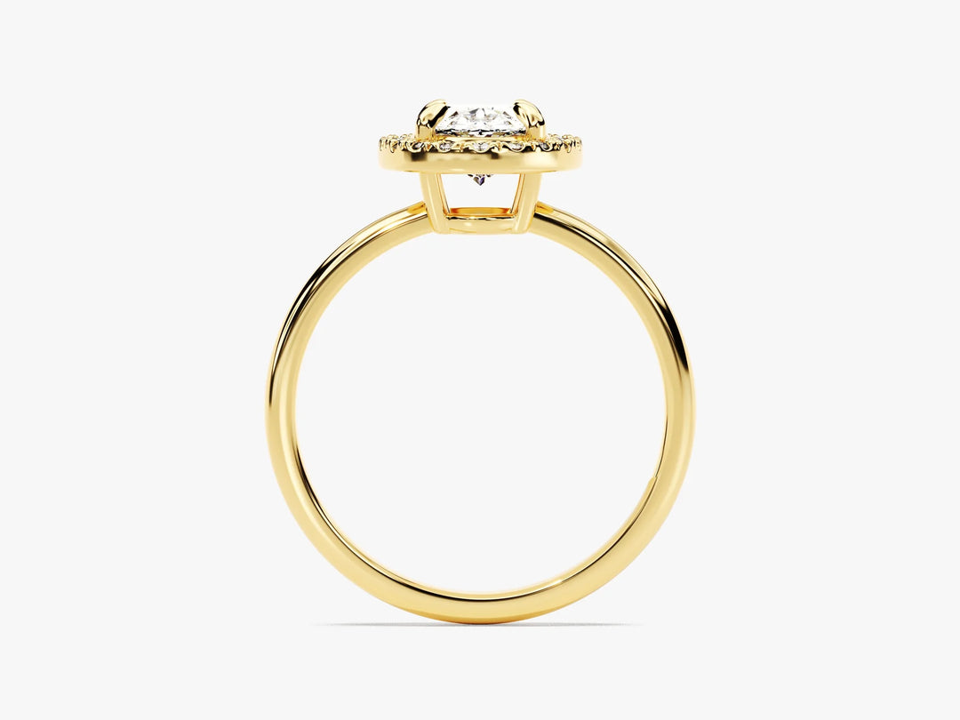 2.0CT Oval Diamond Halo Moissanite Engagement Ring