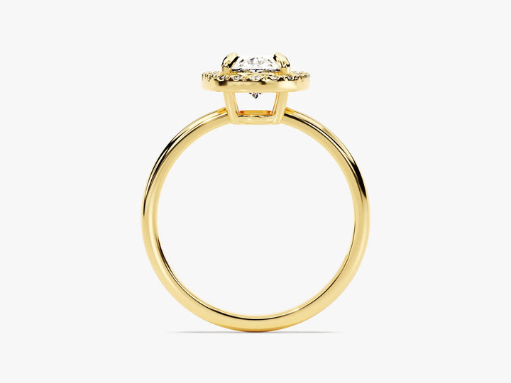 2.0CT Oval Diamond Halo Moissanite Engagement Ring
