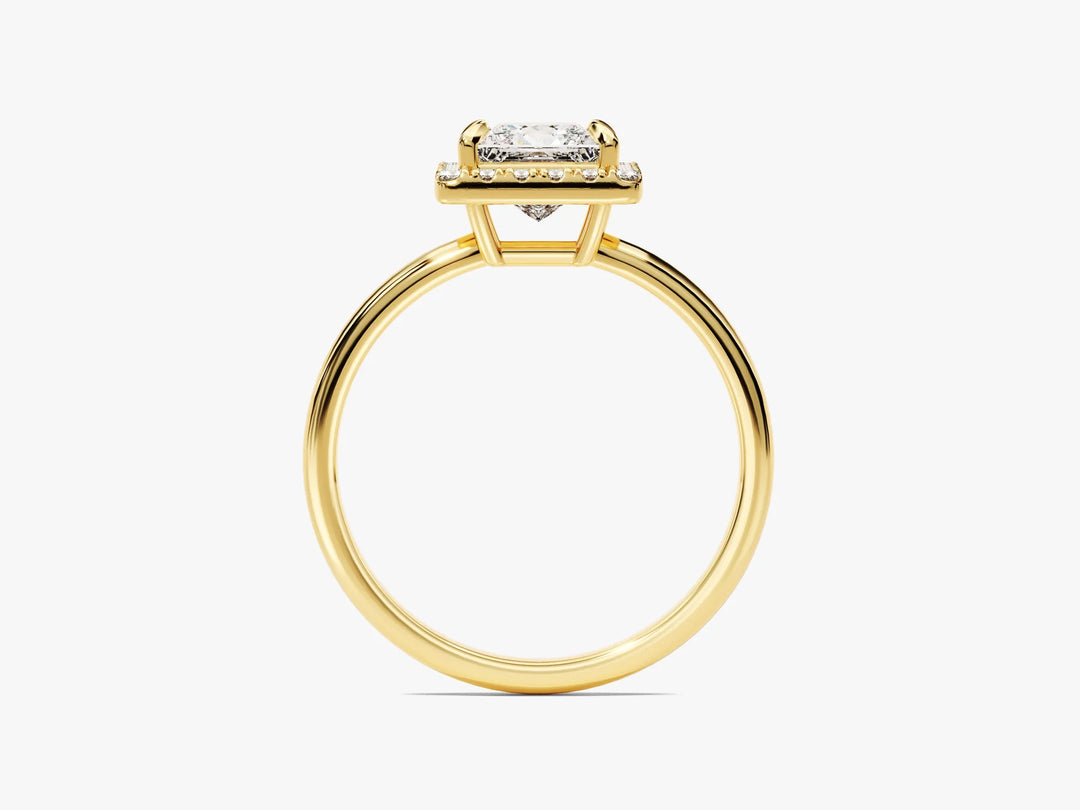 1.0CT Princess Diamond Halo Moissanite Engagement Ring