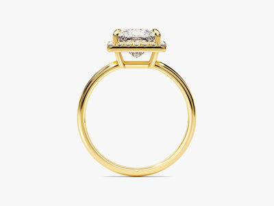 1.50CT Princess Diamond Halo Moissanite Engagement Ring