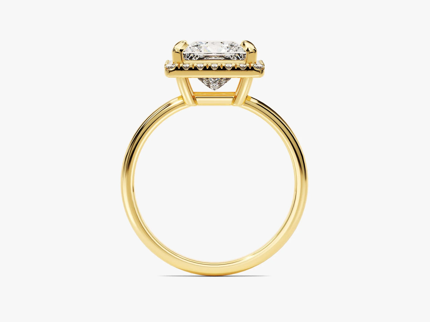 2.0CT Princess Diamond Halo Moissanite Engagement Ring