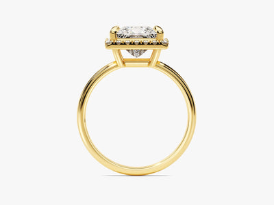 2.0CT Princess Diamond Halo Moissanite Engagement Ring