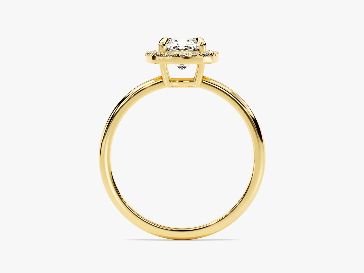 1.0CT Cushion Diamond Halo Moissanite Engagement Ring