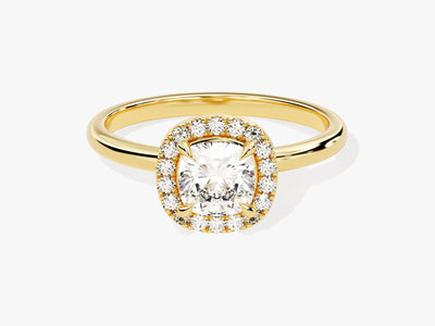 1.0CT Cushion Diamond Halo Moissanite Engagement Ring