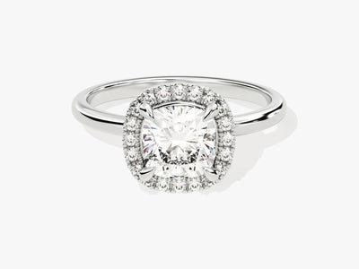1.50CT Cushion Diamond Halo Moissanite Engagement Ring