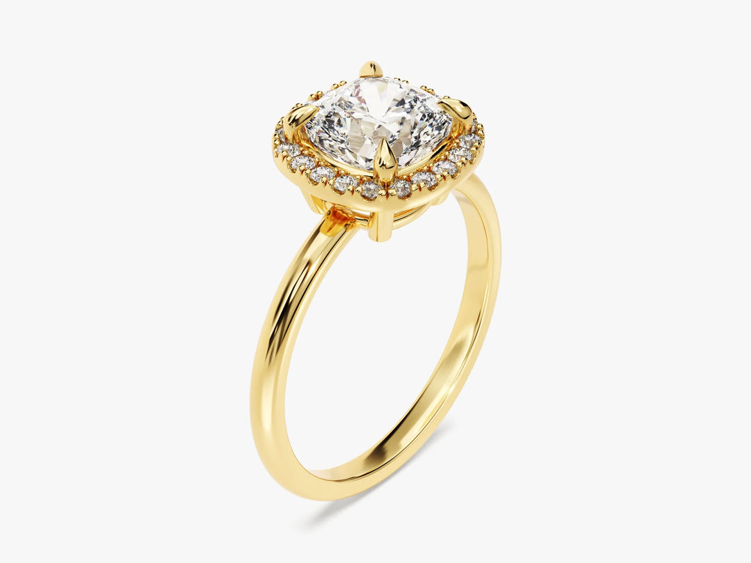 2.0CT Cushion Diamond Halo Moissanite Engagement Ring