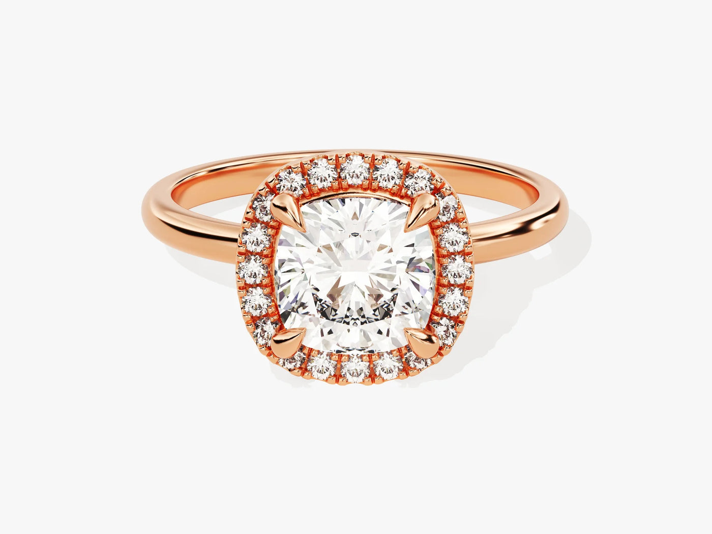 2.0CT Cushion Diamond Halo Moissanite Engagement Ring