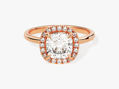2.0CT Cushion Diamond Halo Moissanite Engagement Ring