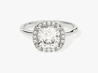 2.0CT Cushion Diamond Halo Moissanite Engagement Ring