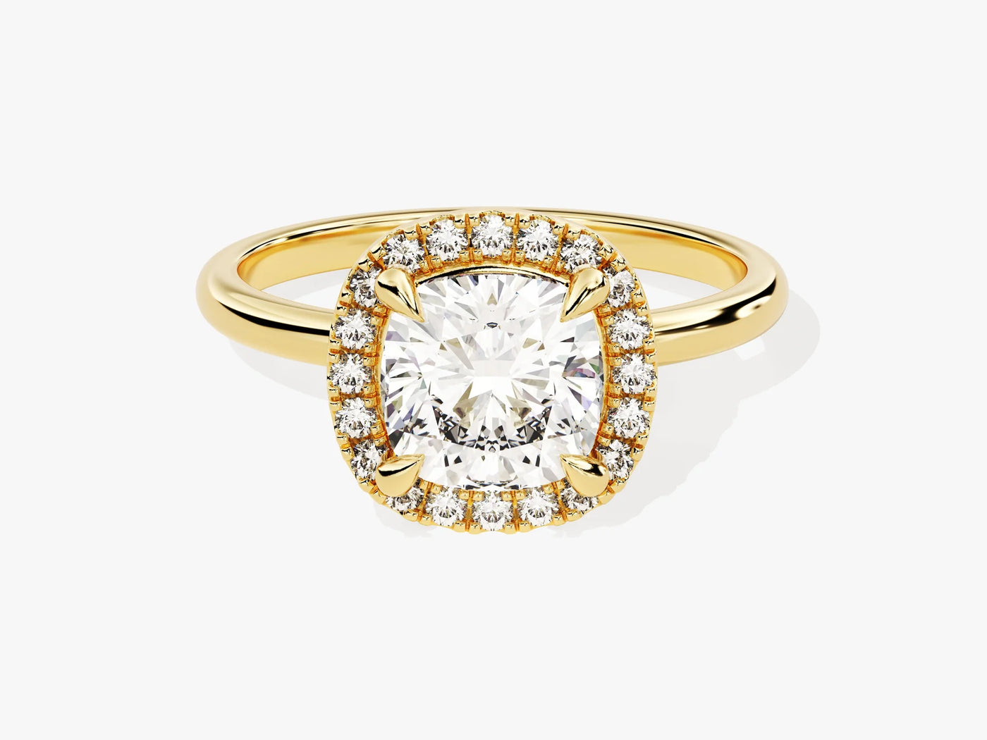 2.0CT Cushion Diamond Halo Moissanite Engagement Ring
