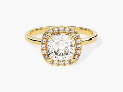 2.0CT Cushion Diamond Halo Moissanite Engagement Ring