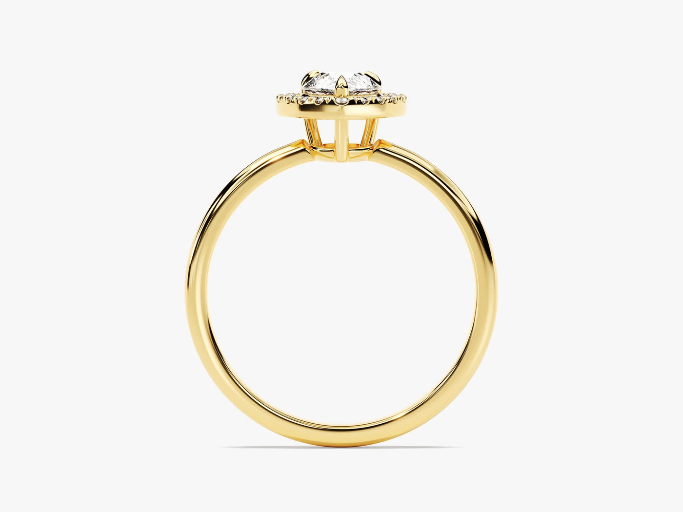 1.0CT Pear Diamond Halo Moissanite Engagement Ring