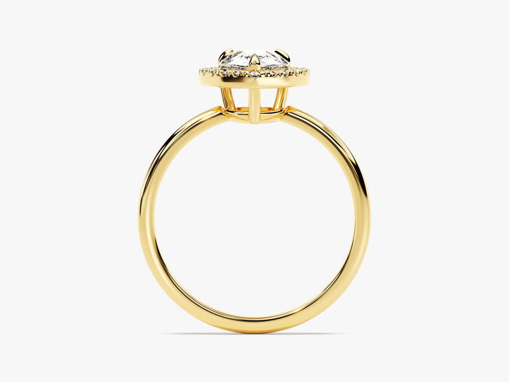 1.50CT Pear Diamond Halo Moissanite Engagement Ring