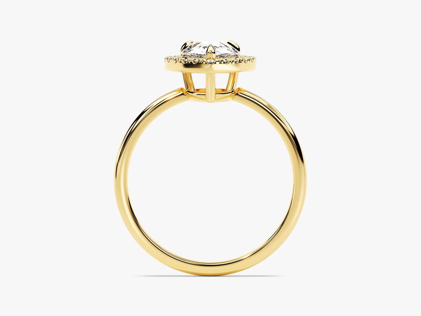 1.50CT Pear Diamond Halo Moissanite Engagement Ring