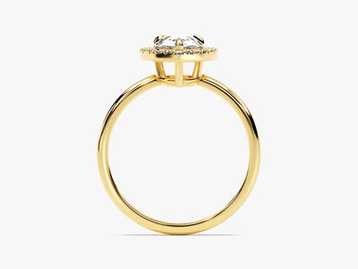 1.50CT Pear Diamond Halo Moissanite Engagement Ring