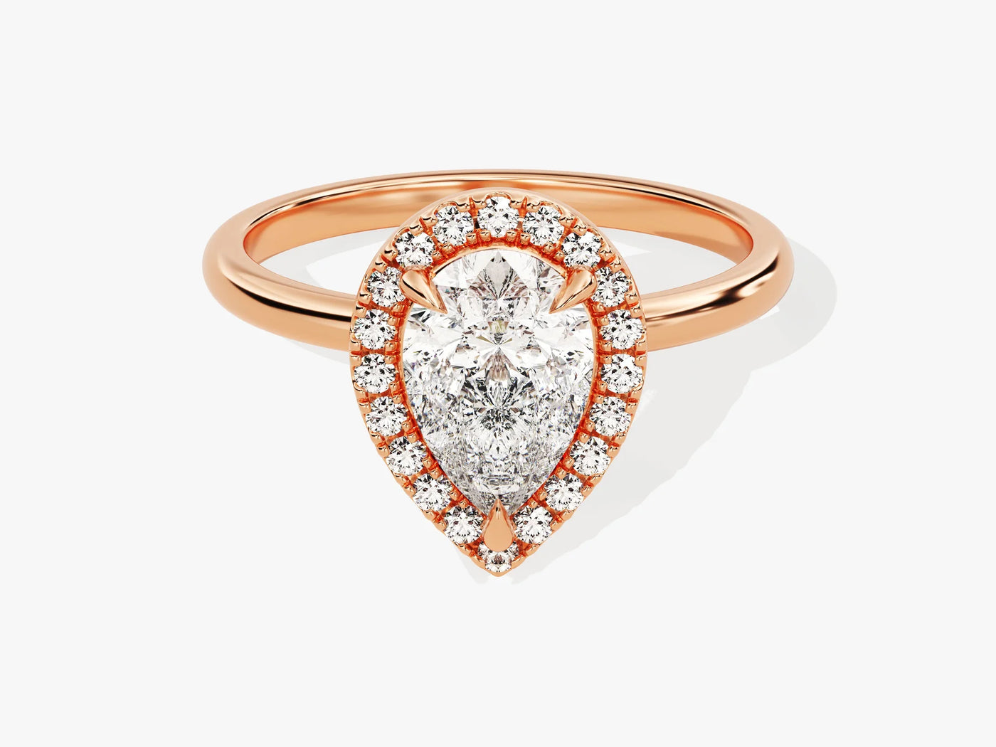 1.50CT Pear Diamond Halo Moissanite Engagement Ring