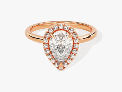 1.50CT Pear Diamond Halo Moissanite Engagement Ring