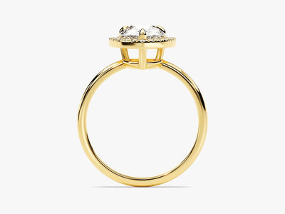 2.0CT Pear Diamond Halo Moissanite Engagement Ring