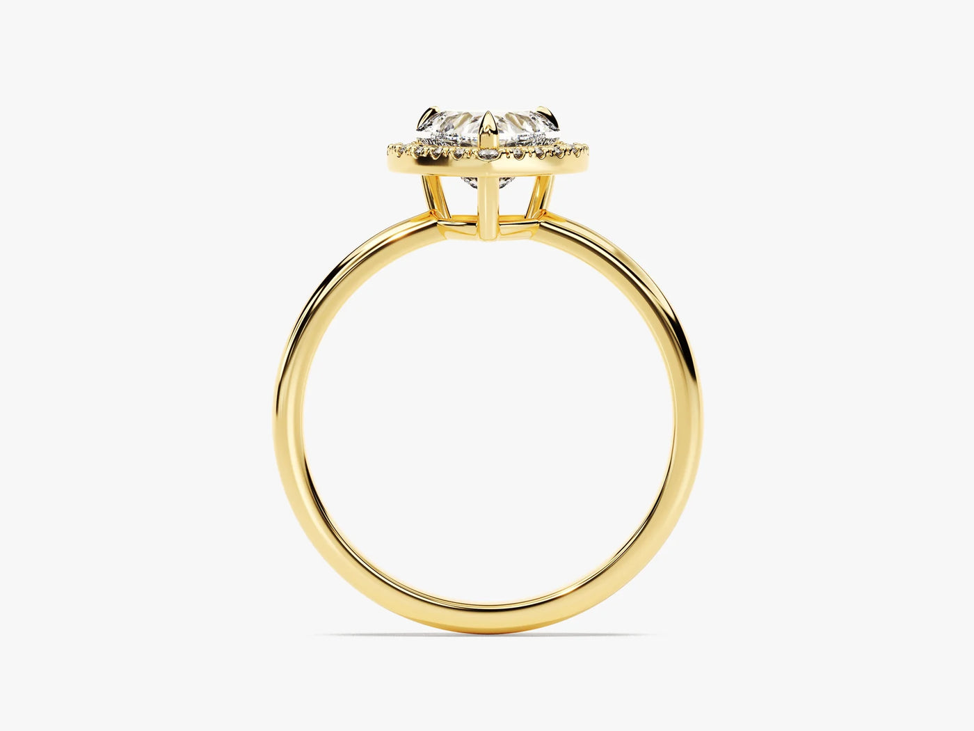 1.0CT Heart Diamond Halo Moissanite Engagement Ring