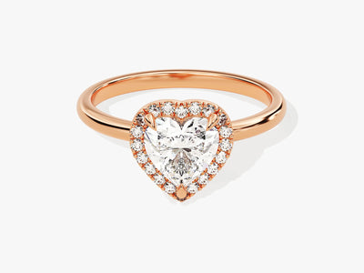 1.0CT Heart Diamond Halo Moissanite Engagement Ring