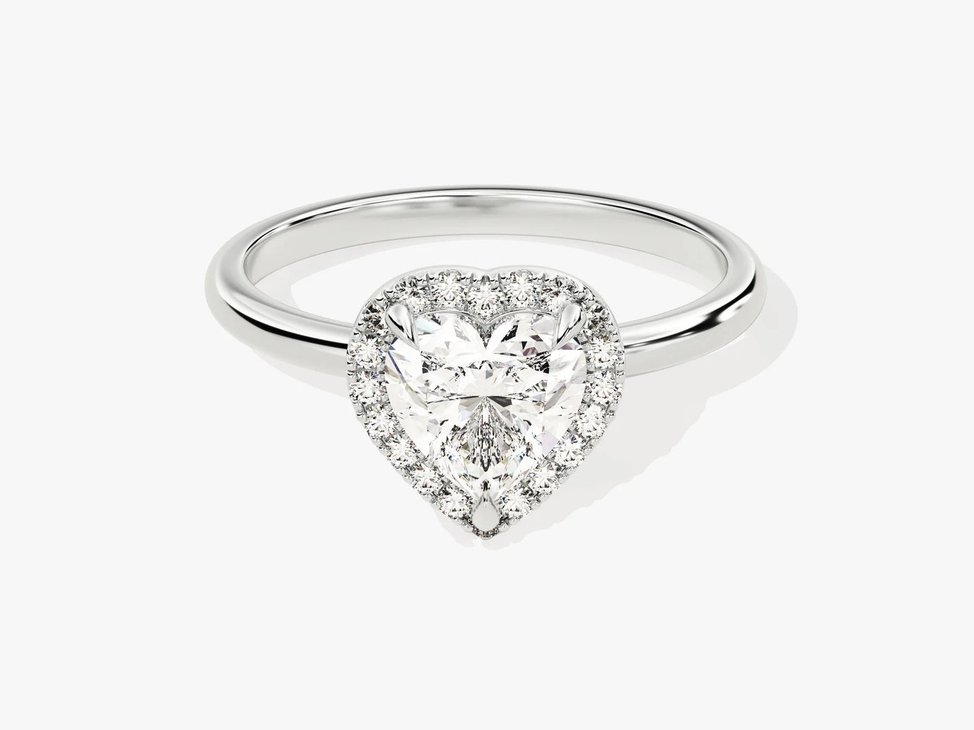 1.0CT Heart Diamond Halo Moissanite Engagement Ring