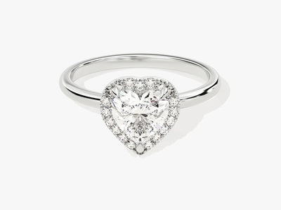 1.0CT Heart Diamond Halo Moissanite Engagement Ring