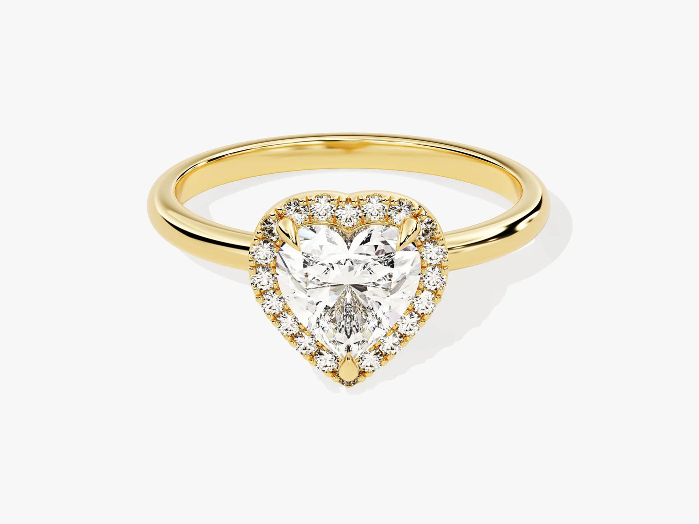 1.0CT Heart Diamond Halo Moissanite Engagement Ring