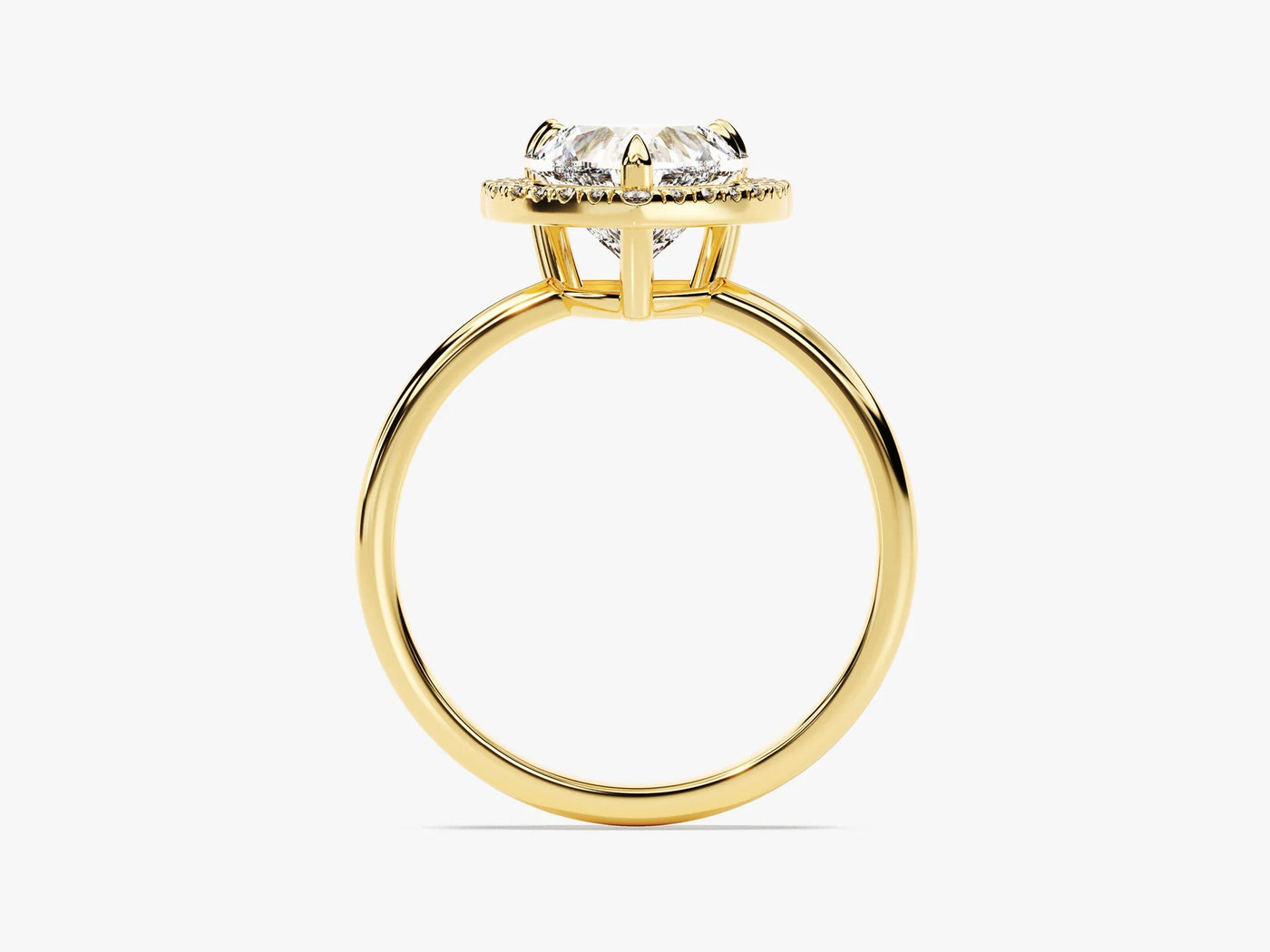 1.50CT Heart Diamond Halo Moissanite Engagement Ring