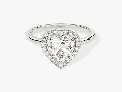 1.50CT Heart Diamond Halo Moissanite Engagement Ring