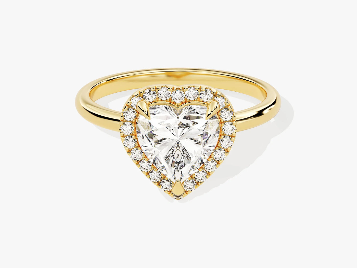 1.50CT Heart Diamond Halo Moissanite Engagement Ring