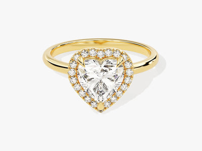 1.50CT Heart Diamond Halo Moissanite Engagement Ring