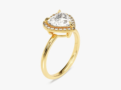 2.0CT Heart Diamond Halo Moissanite Engagement Ring