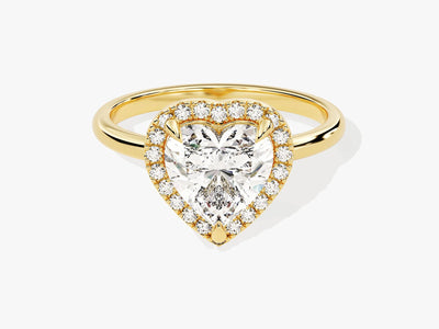 2.0CT Heart Diamond Halo Moissanite Engagement Ring