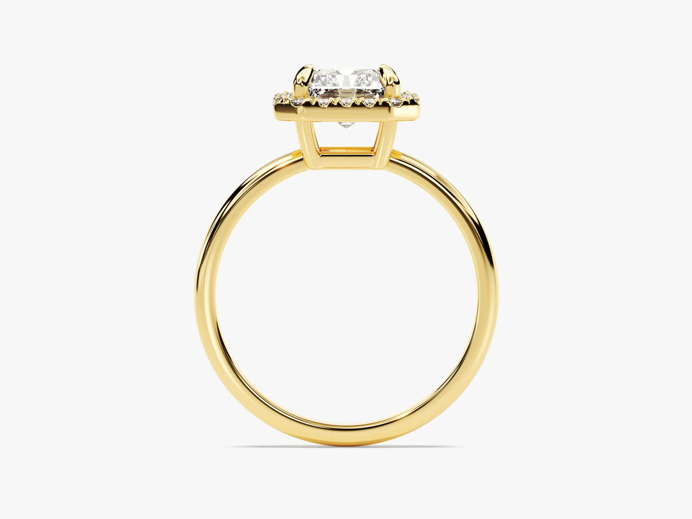 2.0CT Radiant Diamond Halo Moissanite Engagement Ring