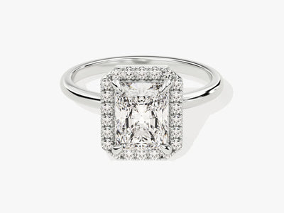 2.0CT Radiant Diamond Halo Moissanite Engagement Ring
