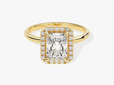 2.0CT Radiant Diamond Halo Moissanite Engagement Ring