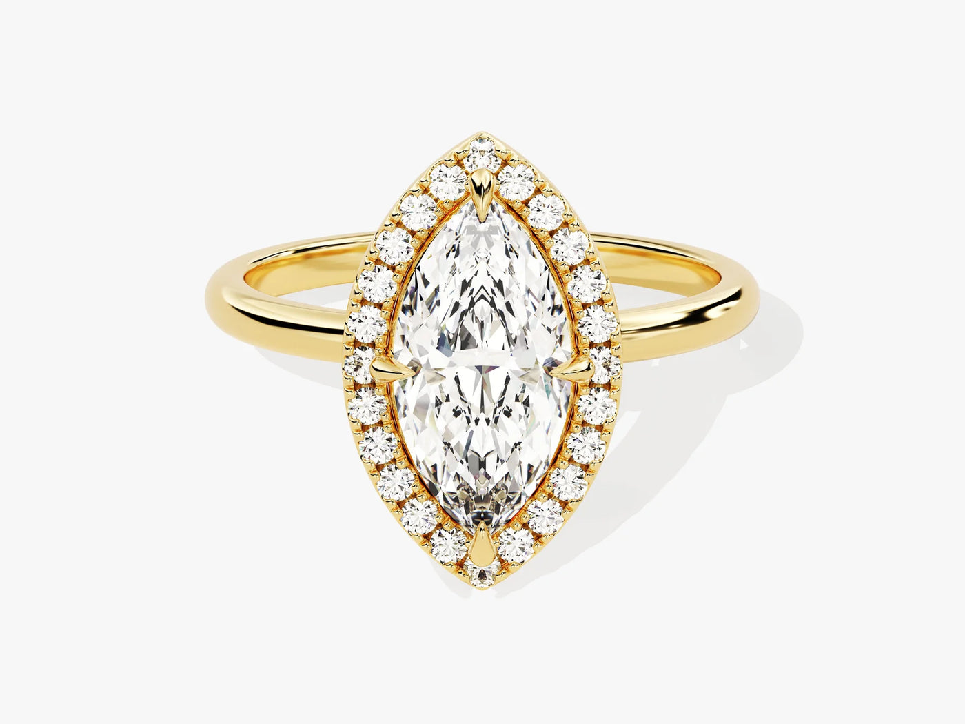 1.50CT Marquise Diamond Halo Moissanite Engagement Ring