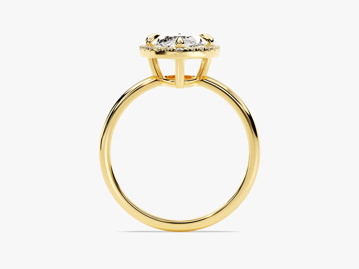 2.0CT Marquise Diamond Halo Moissanite Engagement Ring
